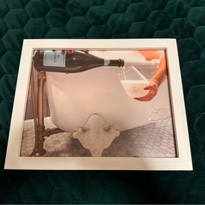 Framed Art Print with Champagne Pour